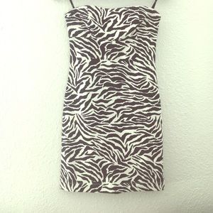 Strapless Zebra Print Dress S